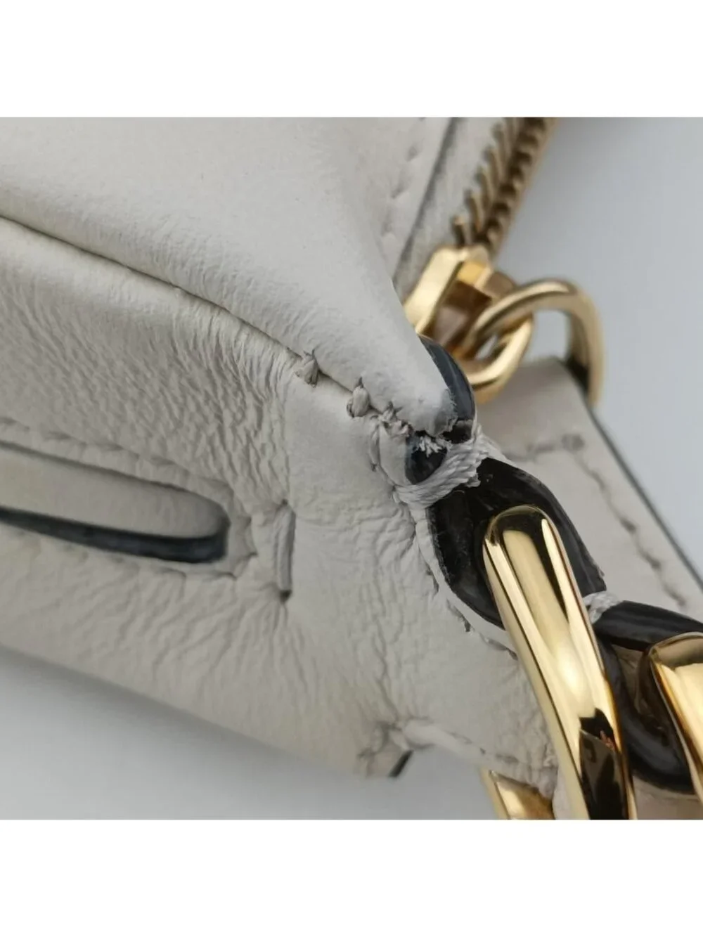 Fendi Nano Graffi White Leather Handbag